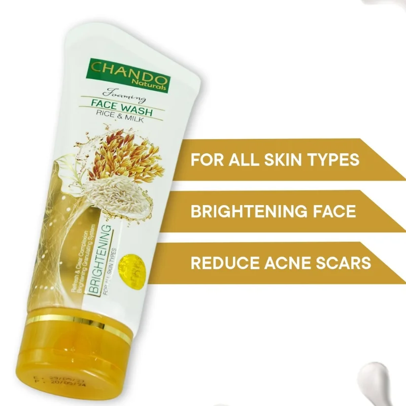 Face Wash | Chando Rice & Milk Brightening Face Wash 100ml Gentle Cleanser for Radiant Glowing Skin - Image 4