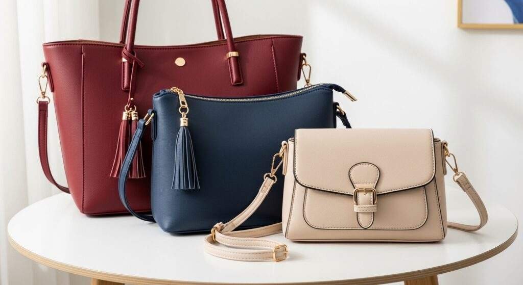 3 Pcs Women’s Beautiful PU Leather Shoulder Bag